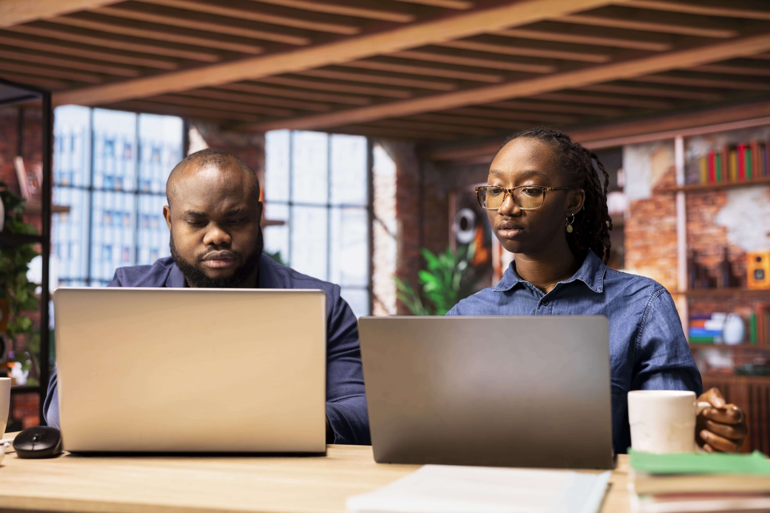 african-american-couple-their-home-work-together-freelance-project
